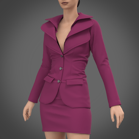 Lapel jacket and skirt concept