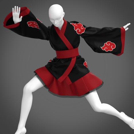 Naruto Shippuden Akatsuki Organization Kimono